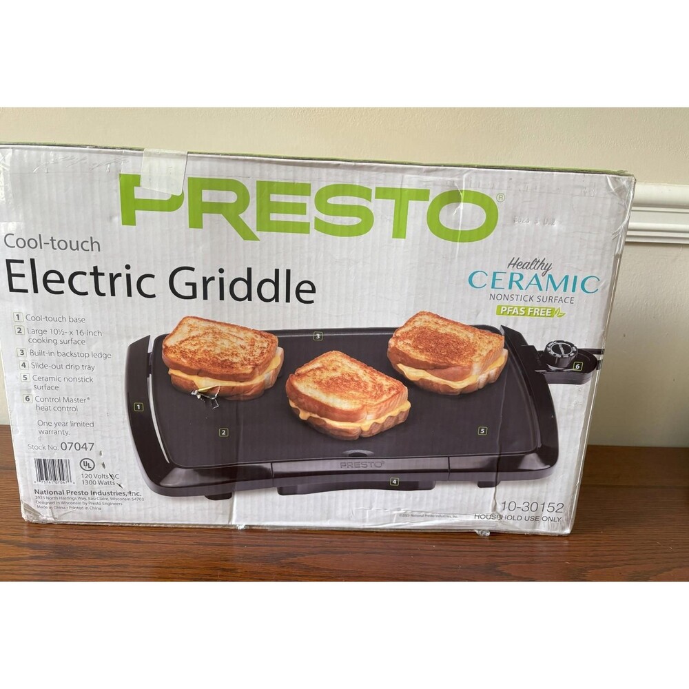 Presto 07055 Cool-touch Electric Ceramic Griddle 20" Black